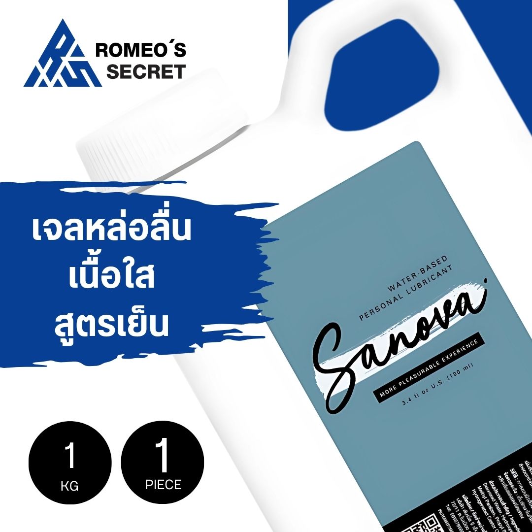 Sanova Sensation Cooling เจลหล่อลื่นซาโนว่า สูตรน้ำ ให้ความรู้สึกเย็น สดชื่น 1,000 ml.