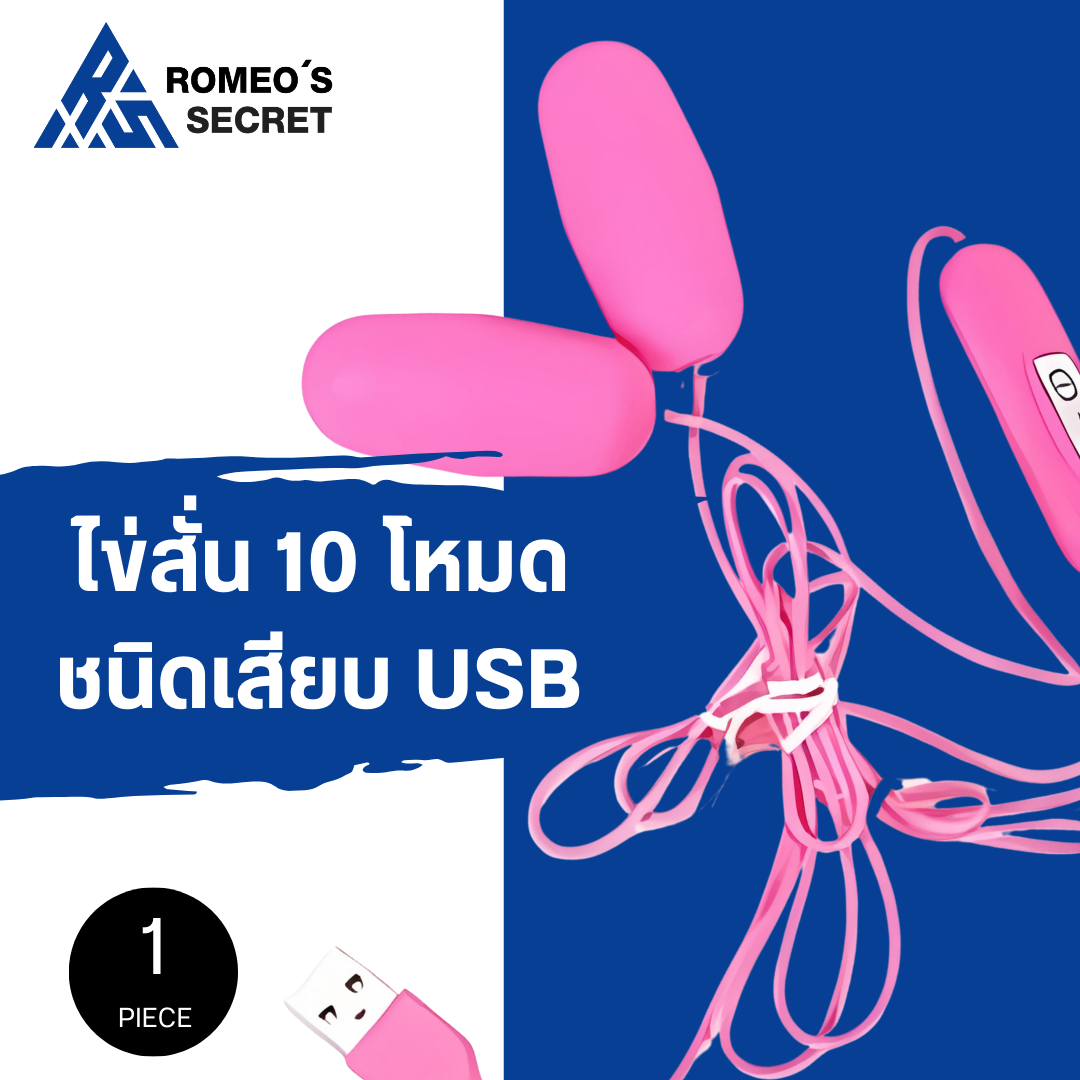 Dual Egg Vibrator 10 Function USB Pink (อุปกรณ์สั่น)